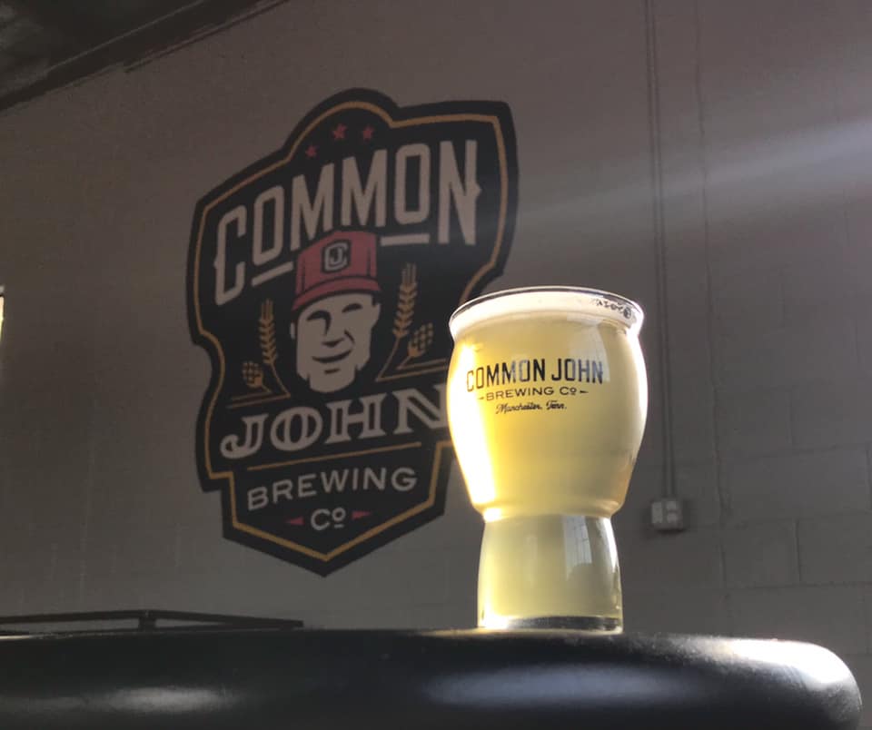 Finally, a Common John beer in a Common John glass in the Common John brewery. A mom…