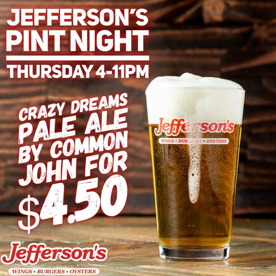 Join us for Pint Night! We just put Common John Brewing Company Crazy Dreams Pale Al…